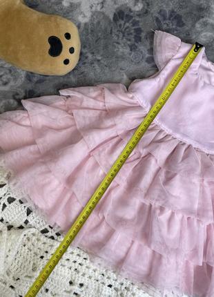 💖 праздничное платье mothercare 6-9 68-74 для мини барби - розовая пышное нарядное велюр бархат family look фемили лук5 фото