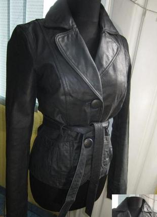 Оригінальна жіноча шкіряна куртка з поясом only. лот 8711 фото