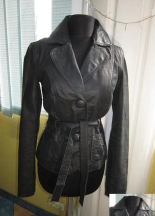 Оригінальна жіноча шкіряна куртка з поясом only. лот 8716 фото