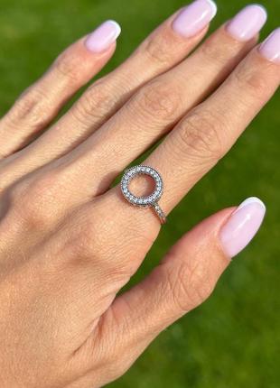 Серебряная кольца «сияющий круг» пандора3 фото