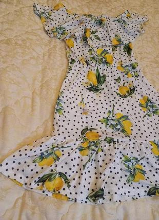 Платье сарафан с лимонами5 фото