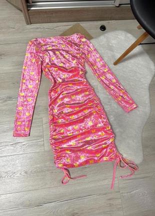 Велюрове платтячко з затяжками від shein10 фото