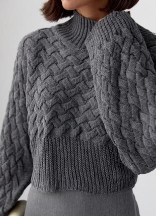 Укороченный свитер с цельнокроенными рукавами4 фото