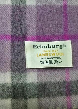 Edinburgh since 1437 lambswool стильний теплий шарф шарфік клітинка вовна шерсть 100 lambswool edinb7 фото