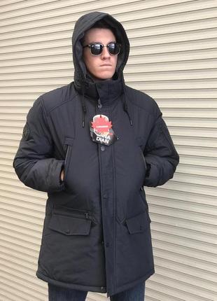 Теплая зимняя куртка парка м-4хл canadian плащевка стёганая4 фото