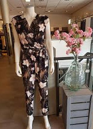 Стильний еластичний комбінезон тропічний принт