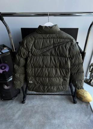 Пуховик куртка стеганая мужская nike хаки / пуховік курточка стьобана чоловіча найк хакі5 фото