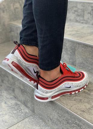 Стильные мужские кроссовки nike air max 97 в красно-сером цвете (весна-лето-осень)😍3 фото