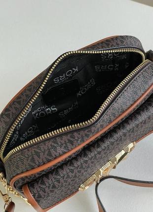 Сумка michael kors parker medium logo crossbody коричневая5 фото