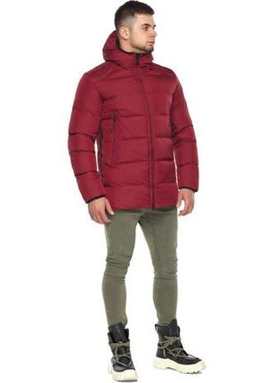 Утеплённая бордовая куртка зимняя для мужчин модель 37055 (остался только 54(xxl))