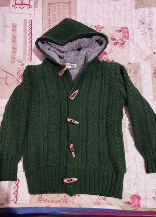 В'язаний шерстяний светр на хутрі