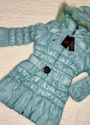 Зимнее пальто пуховик для девочки 152-1581 фото