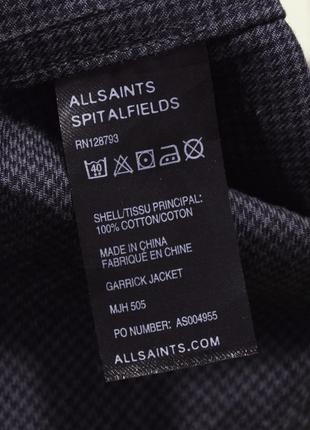 Allsaints garrick jacket куртка в клітинку двухбортове пальто р 44 l сіре7 фото
