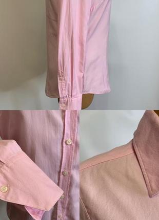 Хлопковая рубашка розовая и белая3 фото