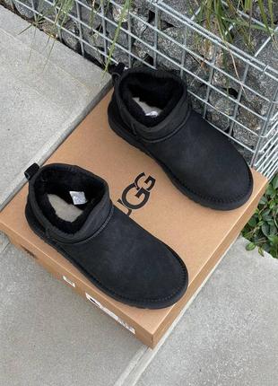 👟 угги   ugg ultra mini black      / наложка bs👟2 фото