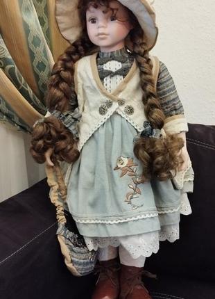 Шикарна, велика, краритетна лялька з косичками. германія. зріст — 68 см. в ідеальному стані!!!2 фото