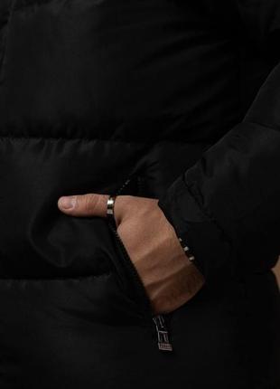 Чоловіча зимова куртка stone island чорна до -25*с тепла пуховик стон айленд з капюшоном (bon)4 фото