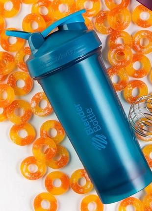 Шейкер спортивний з пружиною для спортивного харчування blenderbottle pro45 1270ml ocean blue  ku-223 фото