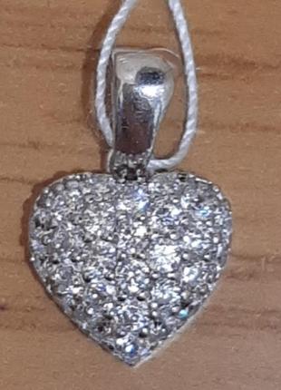Кулон срібний сердечко1 фото