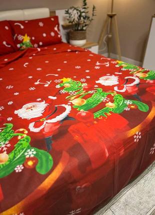 Подарунок санти 🏠🏠 новогодняя постель санта подарок бязь голд постельное белье новогоднее