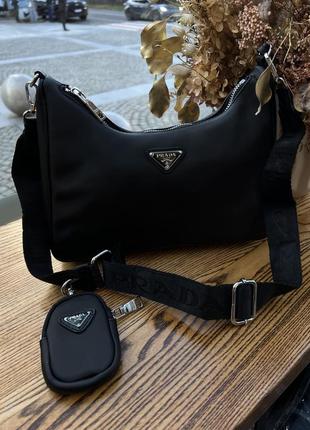 Женская сумка prada big re-edition 2005 black