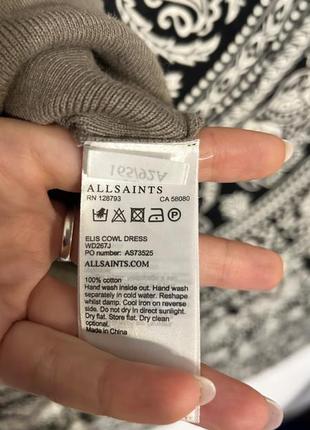 Allsaints винтаж платье на широкой резинке снизу высоким широким воротником хлопок 100%4 фото