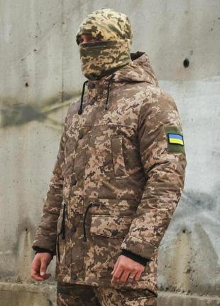 Куртка тактическая камуфляжная пиксель  зимняя мужская парка пиксель1 фото