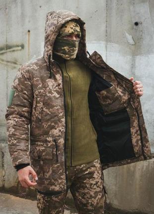 Куртка тактическая камуфляжная пиксель  зимняя мужская парка пиксель3 фото
