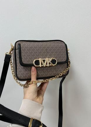 Сумка michael kors parker medium logo crossbody серая4 фото