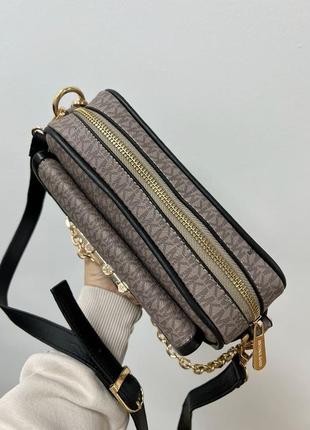 Сумка michael kors parker medium logo crossbody серая5 фото