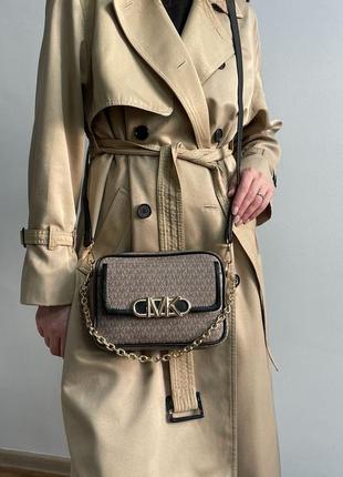 Сумка michael kors parker medium logo crossbody серая3 фото