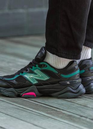 Кросівки чоловічі new balance 9060 x mowalola burglarwear black teal pink