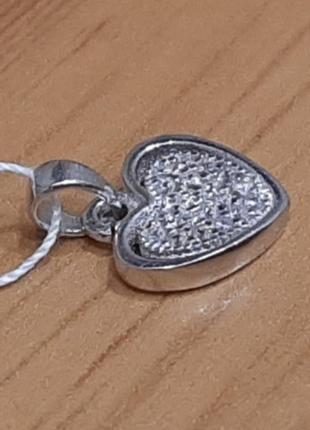 Кулончик серебряный сердечко2 фото