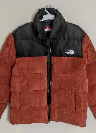 Пуховик the north face velvet burgundy бордовый/ куртка tnf мужская / женская вельветовая2 фото