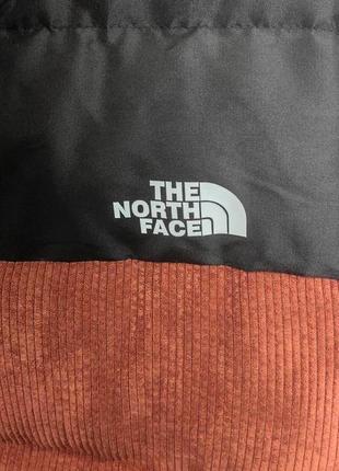 Пуховик the north face velvet burgundy бордовый/ куртка tnf мужская / женская вельветовая6 фото