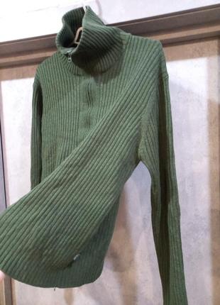 Очень теплый, красивый свитер, связанная кофта на молнии под горлышко на молнии2 фото