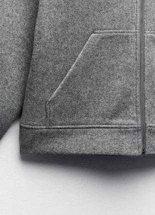 Худи zara с неопреоновым эффектом серое