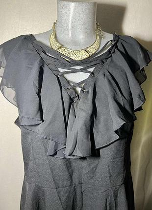 Женские красивое платье с рюшами, черного цвета 2xl