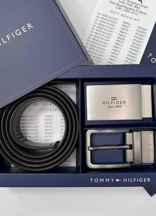 Двусторонний ремень с двумя пряжками в стиле tommy hilfiger9 фото