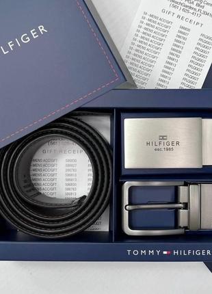 Двусторонний ремень с двумя пряжками в стиле tommy hilfiger1 фото