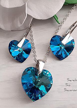 Срібний набір swarovski