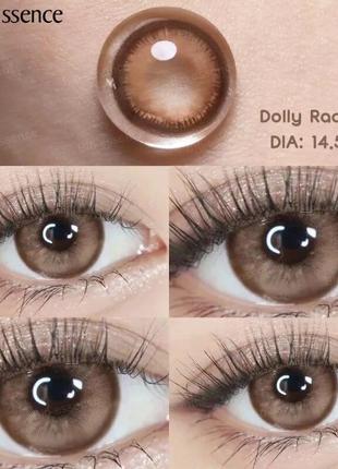 Цветные контактные линзы dolly raquelle коричневые + контeйнeр9 фото