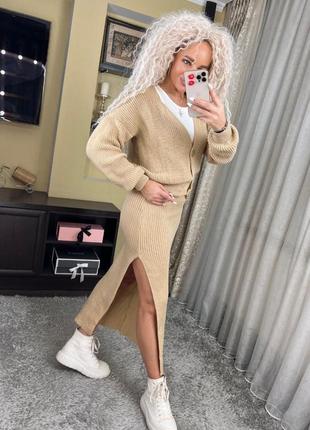 Стильний костюм на свята, корпоратив. жакет та спідниця з розрізом2 фото