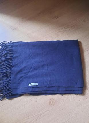 Шарф длинный теплый платок палантин темно синий от zara1 фото