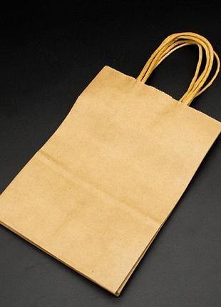 Крафт-пакети паперові з ручками для продуктів і упаковки 15х8х21см