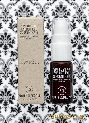 Омолаживающая гель сыворотка для кожи вокруг глаз youth to the people peptides + c energy eye serum1 фото