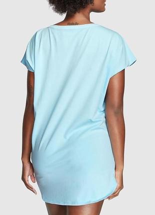 Ночная рубашка victoria's secret lightweight cotton хлопок xs/s голубая2 фото