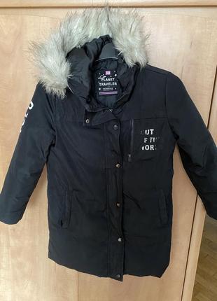 Куртка зимова пуховик довгий для хлопчика, розмір 128