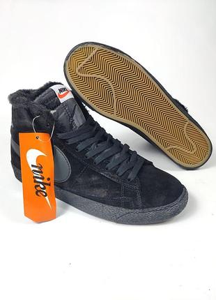 Nike blazer mid black winter fur