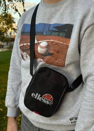 Мессенджер ellesse черный, борсетка элис, сумка через плечо купить мужская/подростковая